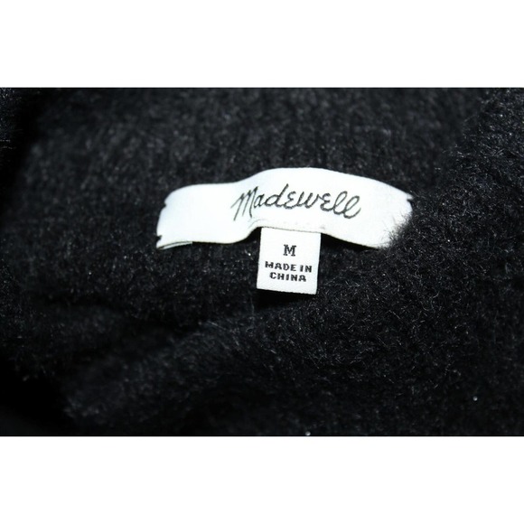 Madewell Eaton Puff Sleeve Pullover Sweater Black Women's Size Medium H13972 - Picture 10 of 12